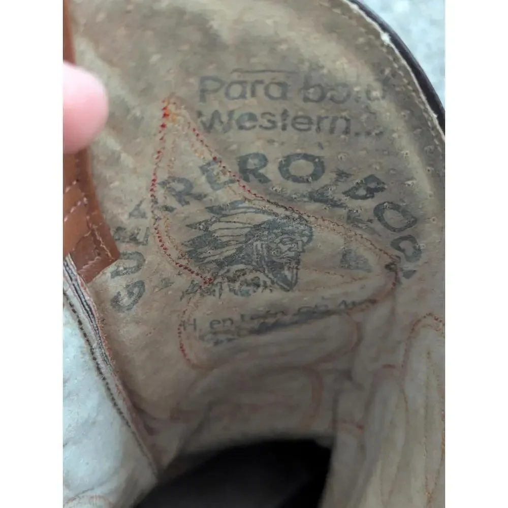 Guerrero Brown Cowboy Boots US 10.5 Made In Mexico Ostrich Lizard Leather